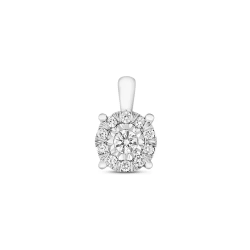 0.19ct Illusion Diamond Pendant - 9ct White Gold